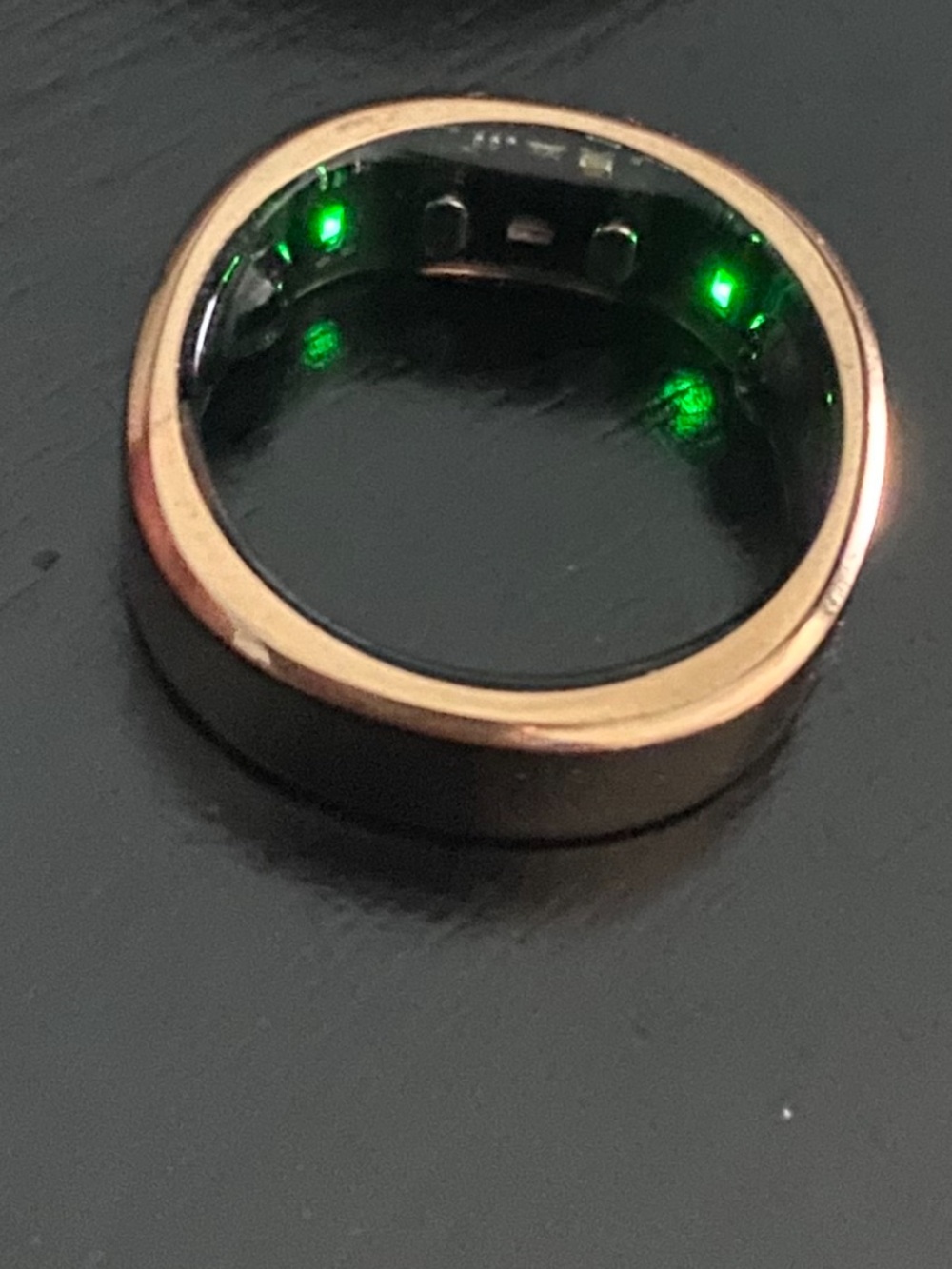 Smart LED Health Ring in Rose Gold and Black Finish